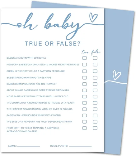 Miniatura 7 de Juegos de baby shower para niño o niña, consejos de baby shower y tarjetas de deseos para padres futuros, juegos de revelación de género, 30
