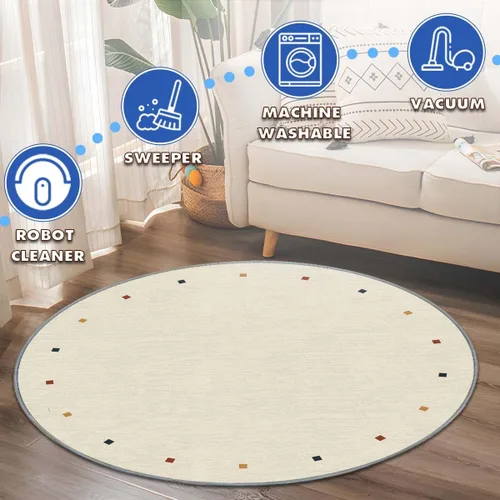 Miniatura 6 de Tapete para silla, alfombra de pelo corto para oficina, antideslizante, que reduce el ruido, alfombra redonda de 47 pulgadas, alfombra decorativa