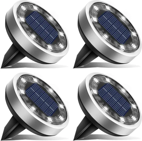 Miniatura 10 de btfarm 16 Pack Solar Lights Outdoor, 8 LED Solar Ground Lights IP65 Waterproof Flat Solar Disc Light, Pathway Lights for Garden Patio Yard Christmas