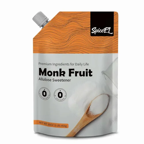 Miniatura 15 de SPICEEL Edulcorante de fruta de monje con alulosa, sustituto del azúcar blanco sin calorías, sin eritritol, apto para dieta cetogénica, de extracto
