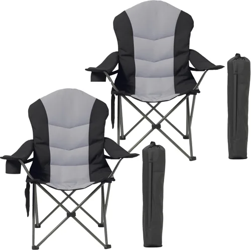 Miniatura 22 de Silla de Camping Sobredimensionada de Alta Resistencia - Silla Plegable Portátil, Portavasos y Estuche para Teléfono Impermeable para Adultos, negro