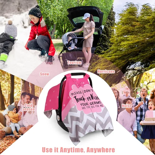 Miniatura 5 de Metplus Funda de asiento de coche de bebé 2 en 1, toldo de asiento de coche para bebés, cubierta de lactancia multiusos para mamá, fundas para Rayas