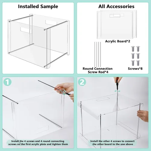 Miniatura 5 de Dispowreath 24 Carpeta colgante con organizador acrílico para caja de almacenamiento de archivos de escritorio tamaño carta/A4 con asas