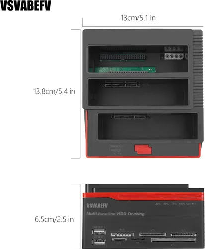 Miniatura 9 de IDE - Estación de acoplamiento para disco duro, lector de muelle de disco duro, caja de disco duro externo de 2.5 y 3.5 pulgadas, lector de tarjetas