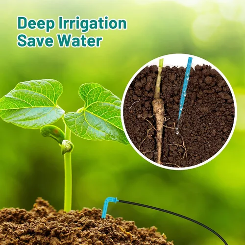Miniatura 5 de Kit de riego por goteo automático Biling, sistema de riego solar de 8W con batería para jardín con modos de temporización programables digitales