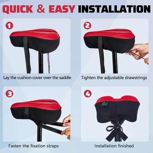 Miniatura 5 de Zacro Bike Seat Cushion - Padded Gel Bike Seat Cover for Men & Women, Padding Bicycle Saddle fit with Peloton/Spin Stationary Exercise/Mountain Road