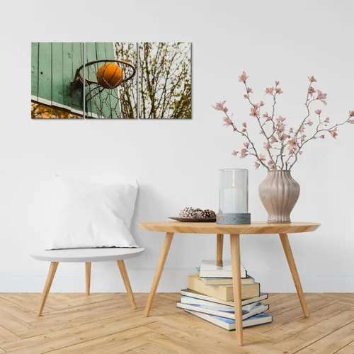 Miniatura 4 de KAWAHONE Arte de Lienzo de Baloncesto para Pared - Arte de Lienzo Deportivo Cuadros de Cancha y Aro de Baloncesto para Pared - Obra de Arte Temática