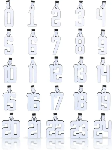 Miniatura 2 de Elite Athletic Gear 00-99 Colgante de número personalizado con collar de cadena - acero inoxidable