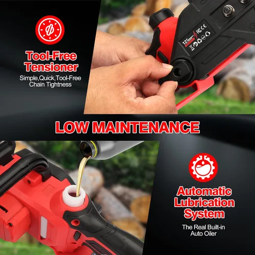 Miniatura 5 de Motosierra eléctrica sin escobillas de 12 pulgadas, herramienta inalámbrica solo para batería Milwaukee M18 de 18 V con engrasador automático