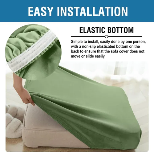 Miniatura 6 de Funda para Sofá de Terciopelo Elástico Funda de Cojín de Sofá 1 Pieza - Funda Elástica Lavable para Asiento o Respaldo, Fundas de Asiento para Sofás