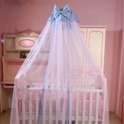 Miniatura 6 de Cortinas de red transpirable para cuna, toldo para niños, mosquitera, decoración de dormitorio (azul, mosquitera)