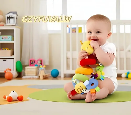 Miniatura 3 de Asiento de coche y cochecito de juguete, juguetes para bebés, juguetes de dibujos animados de interacción sensorial con campanas sonoras, colgar