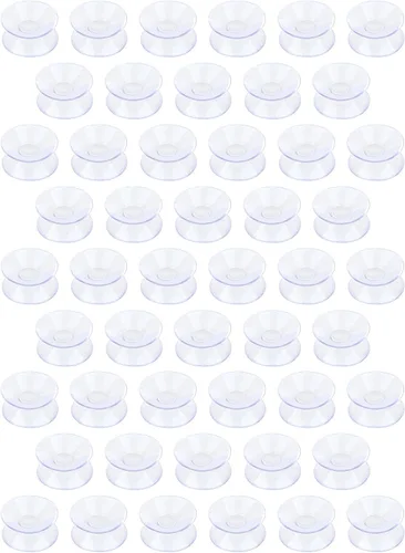 Miniatura 8 de Pawfly Paquete de 20 ventosas de doble cara de 0.8 pulgadas de PVC transparente de plástico para espejo de mesa de vidrio