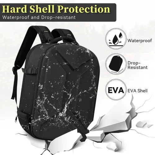 Miniatura 4 de Mochila para cámara, DSLR/SLR/SLR/sin espejo para cámara fotográfica con cubierta para lluvia, funda rígida impermeable para cámara con soporte