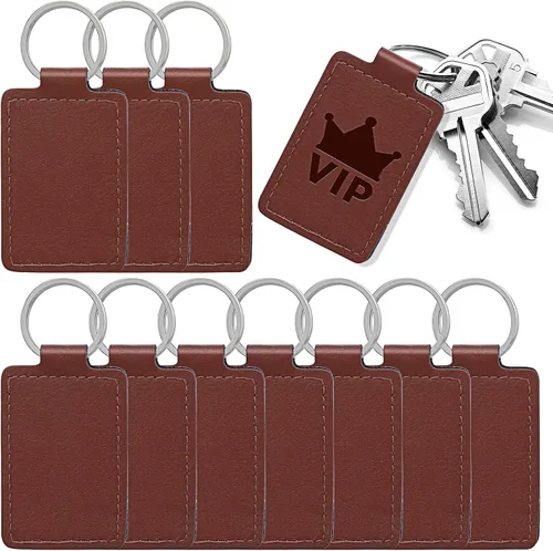 Miniatura 9 de Kit de llavero de cuero multicolor para sellar manualidades de bricolaje para trabajo de cuero, Marrón 2