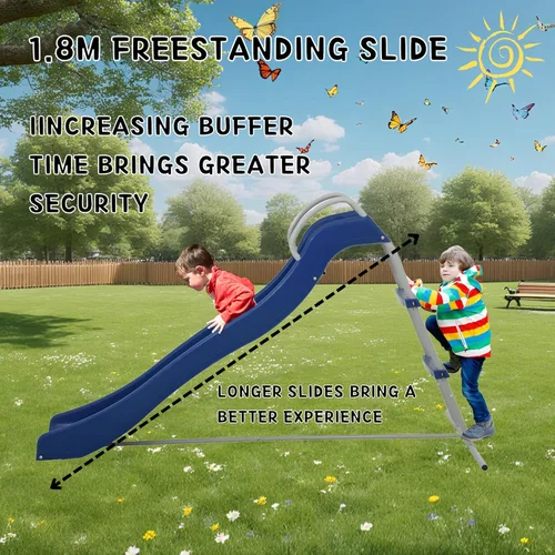 Miniatura 5 de Tobogán para interiores y exteriores, tobogán independiente de 6 pies con tobogán de escalera, tobogán acuático duradero, equipo para patio trasero