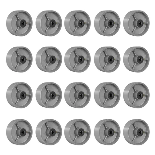 Miniatura 12 de Ruedas giratorias de repuesto de 6 x 2 pulgadas, rueda de hierro fundido de acero, resistente, capacidad de 1200 libras por rueda, orificio de 1/2