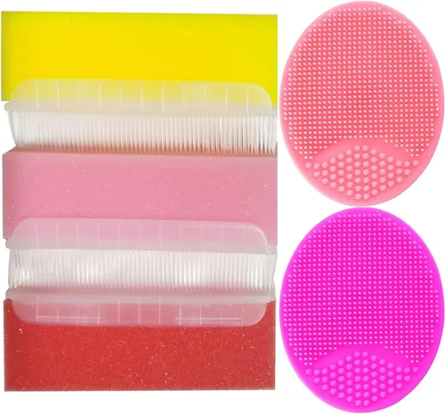Miniatura 2 de Esponjas de baño de bebé para recién nacidos, cepillo para cuna de bebé, peine para cuna para bebés (paquete de 6) (color mixto A)
