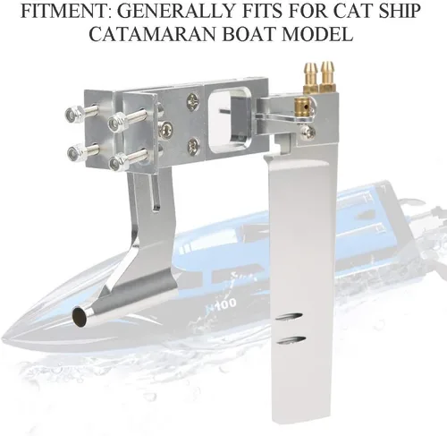 Miniatura 3 de Conjunto de timón de barco a control remoto, eje flexible de 0.2 pulgadas con soporte Kits de timón integrado de 4.3 pulgadas para modelo de barco