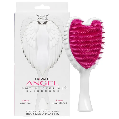 Cepillo desenredante para cabello – Cepillo desenredante para cabello grueso con cerdas suaves, diseño de ala de ángel y mango largo – Cepillo de