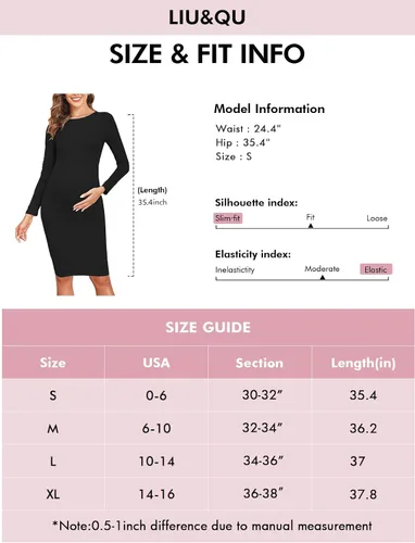 Miniatura 7 de Liu & Qu Vestido de maternidad de punto acanalado, manga larga y fruncido lateral, vestidos ajustados de maternidad para otoño