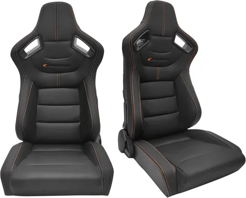 Miniatura 14 de FREEMOTOR802 Asientos universales de carreras, asientos deportivos reclinables con control deslizante de doble bloqueo ajustables, 1 par