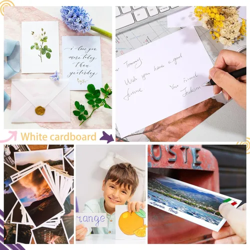 Miniatura 6 de 50 paquetes de papel de cartulina 5x7, papel de cartulina blanco de 80lb, papel grueso de cartulina para impresora, postales, invitación de boda