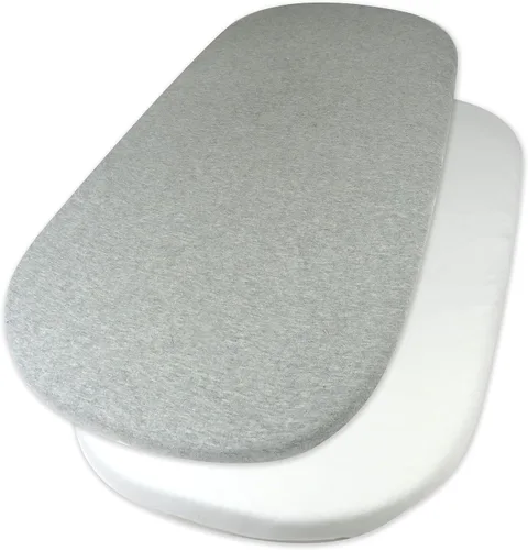 Miniatura 9 de HonestBaby Paquete de 2 sábanas de cuna de algodón orgánico, color blanco, talla única 2 Pack - blanco