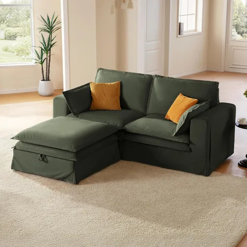 Miniatura 21 de Sofá modular lavable de gran tamaño de 89 pulgadas, sofá nube con funda totalmente extraíble, sofás seccionales para sala de estar, tela