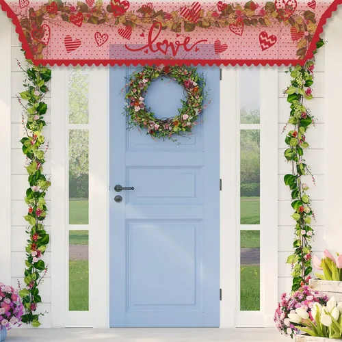 Miniatura 6 de Tatuo Bufanda para el día de San Valentín, mantel de encaje con corazón rojo para el día de San Valentín, boda, aniversario, sala de estar