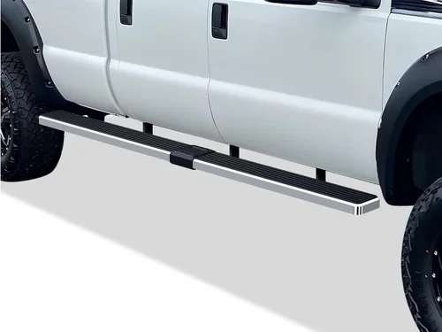 Miniatura 22 de Estribos APS 5 pulgadas negros compatibles con Ford F250 F350 Super Duty 1999-2016 cabina doble acero inoxidable (pasos laterales barras laterales)