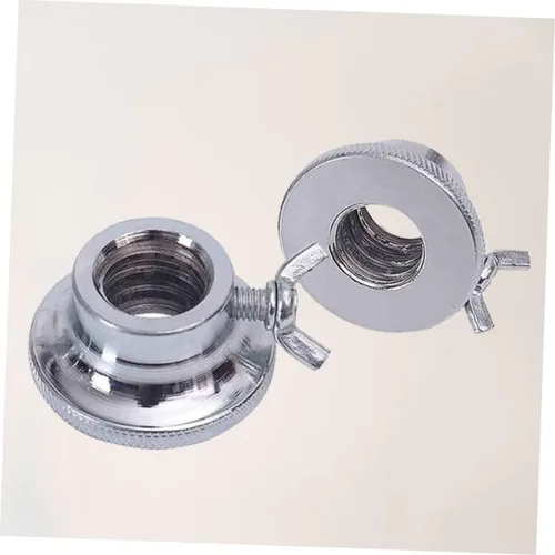 Miniatura 5 de Toddmomy 2 collares de barra, tuercas de mancuerna, bloqueo de tornillo, abrazadera, anillo de bloqueo universal de metal plateado para rotar