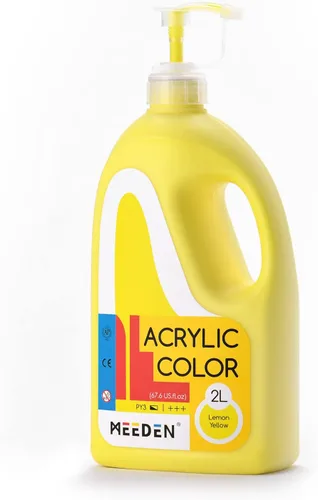 Miniatura 12 de MEEDEN Pintura acrílica azul cerúleo con tapa de bomba, 1/2 galón (2 litros/67.6 onzas), cuerpo suave, no tóxico, color rico en pigmentos, perfecta