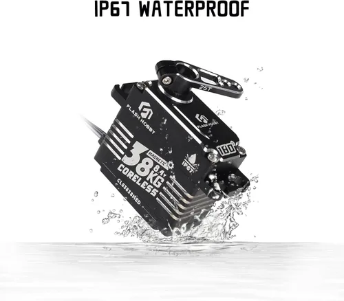 Miniatura 3 de Servo sin núcleo de 83.8 lbs, servo de alto par de torsión de 8.4 V, engranaje de metal completo servo RC con IP67 impermeable y soporte magnético