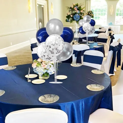Miniatura 8 de TONIFUL Juego de 6 centros de mesa de globos de color azul marino y plateado para mesa, kit de arco de globos para decoraciones de graduación 2026