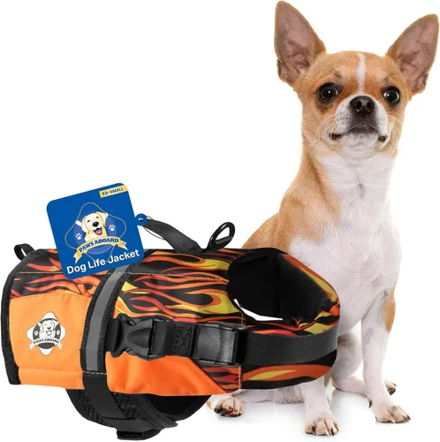 Miniatura 38 de Chaleco salvavidas para perros – Chaleco de natación para perros, ajustable, reflectante, cómodo, varios colores, patrones, chaleco de natación