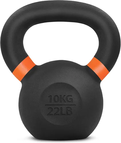 Miniatura 25 de Yes4All Powder Coated Kettlebell, Cast Iron Core Kettlebells with Non-Slip Handle & Flat Bottom for Conditioning, Heavy Duty for Strength Training
