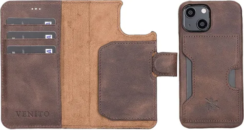 Miniatura 32 de Venito Florence - Funda de piel compatible con Samsung Galaxy S9, extra segura con bloqueo RFID, cartera desmontable para teléfono (gris decolorado)
