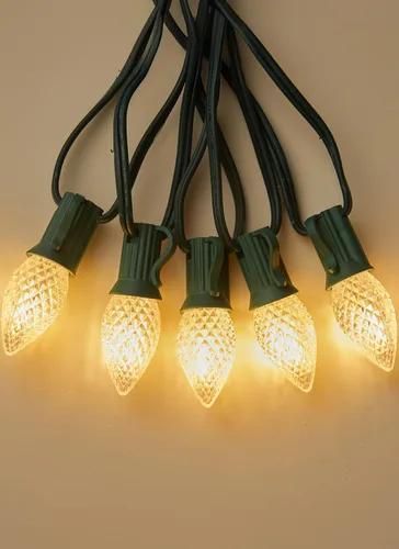 Miniatura 6 de Brightown C7 - Luces LED de Navidad blancas cálidas para exteriores, cadena de luces de Navidad de 17 pies con 25 bombillas de plástico, luces