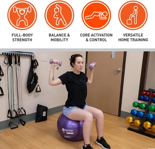 Miniatura 6 de Body Sport Slow Release Pregnancy Exercise Ball with Pump for Home & Gym - Exercise Equipment for Yoga, Pilates, Stability, Pregnancy, and Core