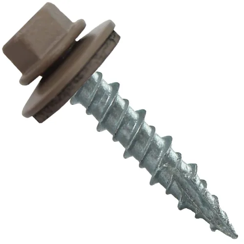 Miniatura 60 de Tornillos para techo de metal: (250) 10 x 1 sin pintura galvanizados con cabeza hexagonal para techo de chapa. Tornillos autoiniciados de metal