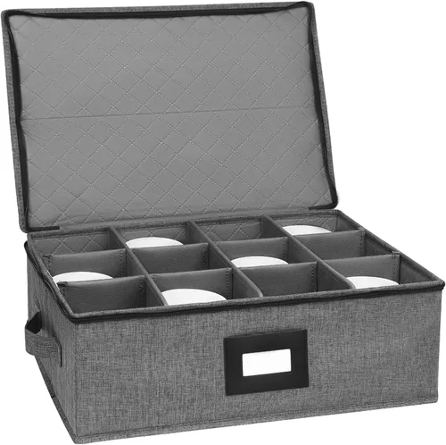 Miniatura 11 de Mayniu Contenedores de almacenamiento de copas, caja de almacenamiento de copas de vino con divisores para vasos, cristalería, cristal, cajas
