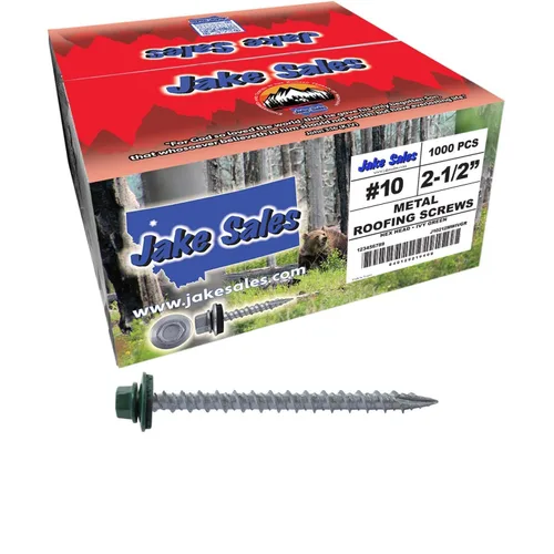 Miniatura 64 de 10 tornillos para techos de metal gris ABC de 2-1/2 pulgadas, cabezal de arandela hexagonal, arranque automático/roscado, arandela EPDM. 1 bolsa
