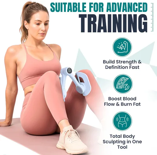 Miniatura 4 de Smart Thigh Master Dispositivos de ejercicio giratorios para suelo pélvico para mujeres y hombres con pantalla de contador automático Azul