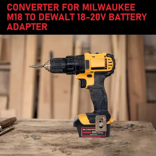 Miniatura 6 de Adaptador de corriente para herramientas Milwaukee M18 a DeWalt de 20 V, convertidor de batería ligero para herramientas eléctricas Dewalt