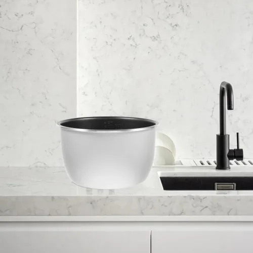 Miniatura 5 de SHOWERORO Revestimiento antiadherente para olla arrocera de 9.44 x 9.44 x 5.31 pulgadas, repuesto de olla interior de aluminio para olla a presión