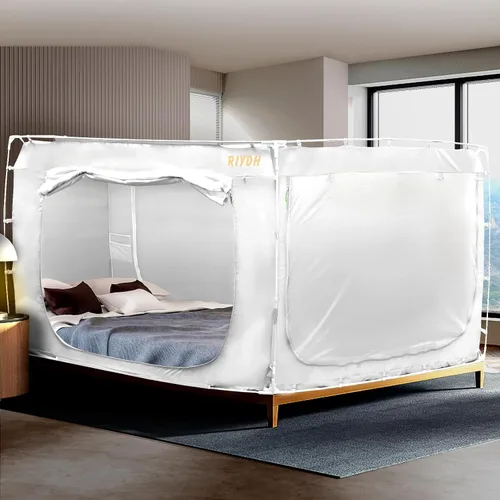 Miniatura 23 de RIYDH Tienda de campaña para cama tamaño individual XL para adultos y niños, diseño original, tienda de campaña portátil de ensueño para interiores
