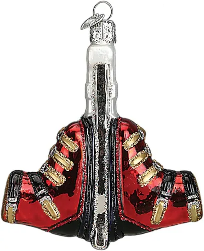 Miniatura 10 de Old World Christmas - Adorno de disco de hockey de vidrio soplado para árbol de Navidad, decoración festiva artesanal, colección deportiva