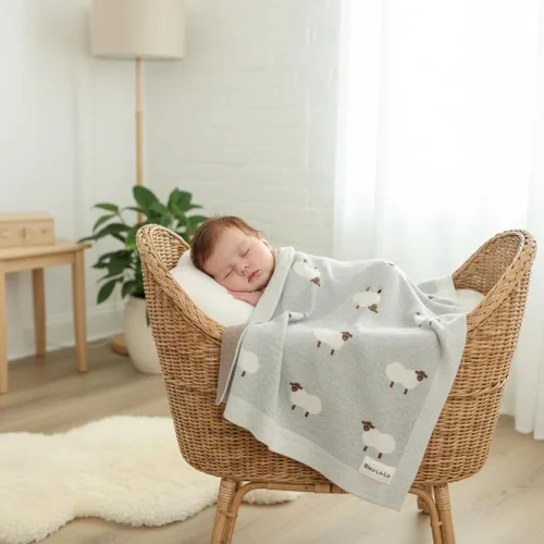 Miniatura 6 de Manta de Arrullo de Punto para Bebé - 100% Algodón Suave Cómoda Ligera Unisex para Recibir Envolver Cochecito Manta Edredón para Regalo de Baby 06