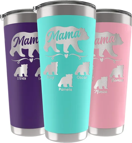 Miniatura 24 de Vaso de Mamá Oso, vaso personalizado para mamá Oro Rosa